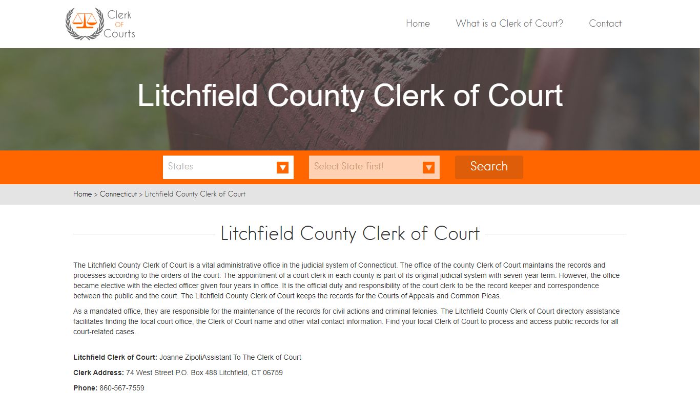 Litchfield County Clerk of Court